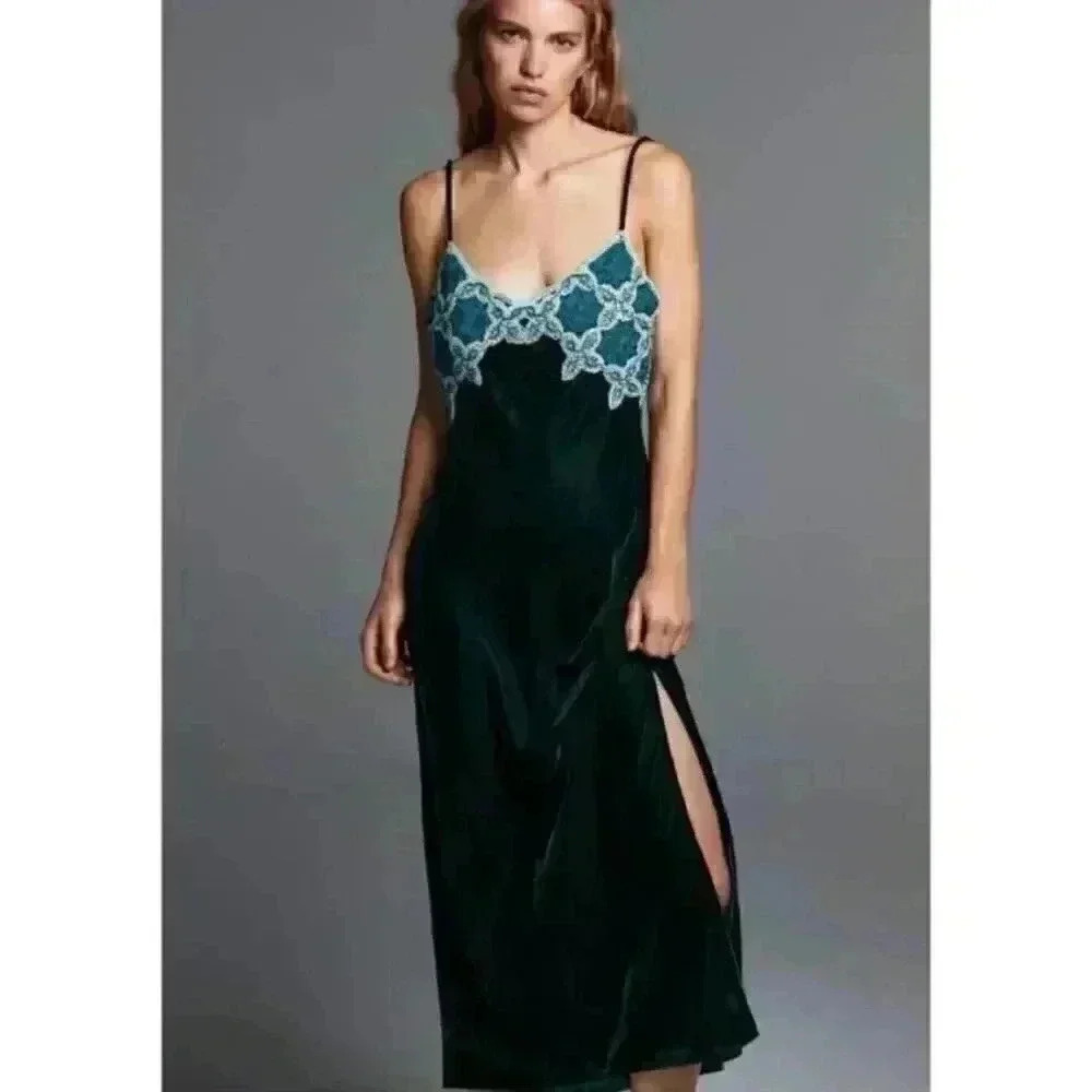 NWT Zara Blogger Favoritcd Long Crochet  Dress